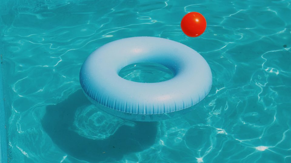 pool ring floating on water